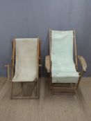 Pair of vintage deck/ steamer chairs