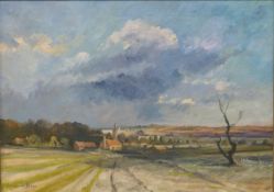 Oil on canvas possibly East Anglia, indistinctly signed possibly Leward lower left,