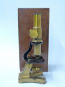 Cased student's microscope