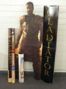 Russell Crowe Gladiator point of sale advertising cardboard cut out with posters,