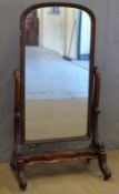 Victorian mahogany cheval mirror,