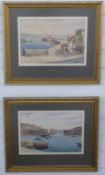 A D Bell pair of watercolours 'Mousehole' and 'Newlyn' both signed and dated lower right, one 1954,