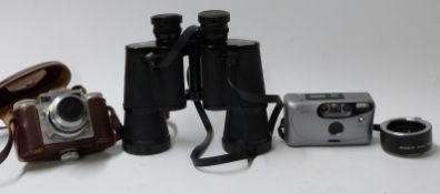 A quantity of cameras, photographic accessories etc including Braun Super Paxette camera,