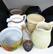 A quantity of small jardinieres, jugs, etc to include Kewdos,