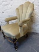 Victorian shell shaped armchair