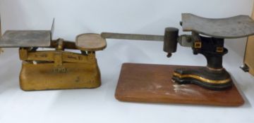 GPO W & T Avery scales and a cantilever parcel balance