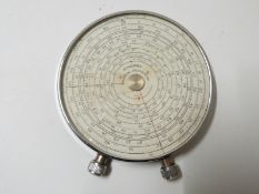 Fowler's universal calculator circular slide rule by Fowler & Co, Manchester, in original pouch,