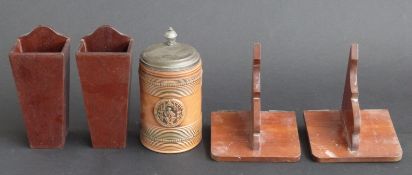 A pair of hanging mahogany candle boxes,