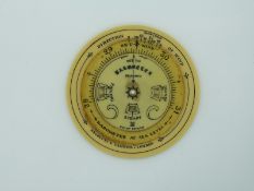 19th Century mahogany cased travelling compass and a Negretti and Zambra weather forecaster in box