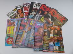 A large collection of Metal Hammer magazine from 1987 to 1993 with other rock magazines including