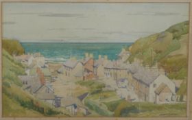 James H Sexton watercolour coastal village