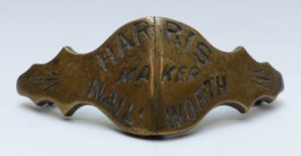 19th century horse brass/bridle decoration impressed maker Harris, Nailsworth,