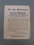 A George III political and religious electioneering reform handbill/broadside 