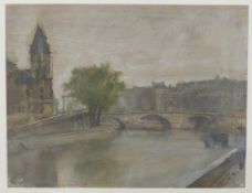 George Weissbort oil 'Bridge in Paris' signed and dated 1969 lower left,