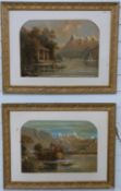 Pair of possibly Swiss maritime landscapes,