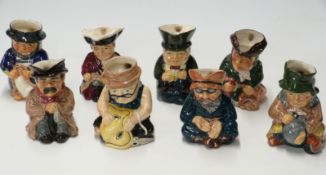 Eight Roy Kirkhead Staffordshire toby jugs, to include Tinker, Taylor, Soldier, Sailor, Rich Man,