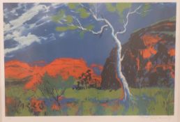 Rolf Harris signed limited edition (79/95) print Australian landscape,