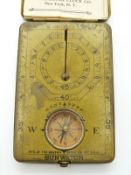 Ansonia Clock Co Sunwatch pocket sundial with instructions