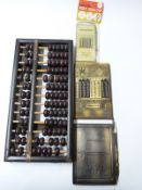 Brass Addiator addition and multiplication machine, marked M900019, with original stylus,