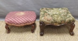 Two 19thC upholstered footstools