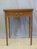 A 19thC inlaid mahogany card table W55 x H71cm