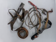 Victorian leather Light Cavalry waist belt with sword slings,
