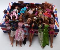 Approximately forty Barbie friend dolls including Shelly, Skipper, Ken,