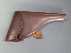 Brown leather gun / pistol holster impressed D.