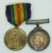WWI medal pair comprising 1914-18 War Medal and Victory Medal awarded to 104027 2.A.M. G.H.