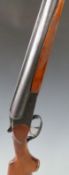 Baikal 12 bore side by side shotgun with chequered semi-pistol grip and forend,