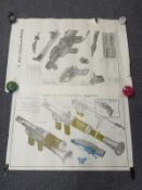 Two Rocket Propelled Grenade (RPG) diagrams or explanatory posters with Eastern script,