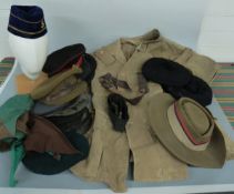 Four Royal Artillery hats comprising dress cap by Flights Ltd, 7 1/8, No 2 cap,