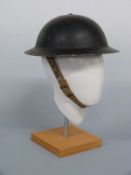 WWII British military helmet stamped possibly E96 BMD 1 1939