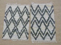 Two Berber leather rugs 96 x 62cm & 90 x 65cm