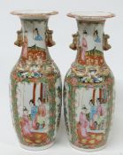 A pair of Chinese Canton famille rose vases,