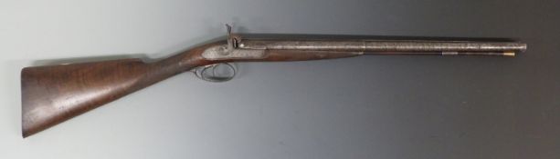 Joseph Manton & Son side by side percussion hammer action gun with engraved locks,