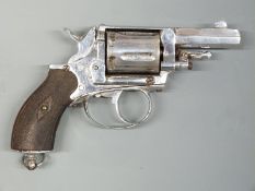 Unnamed 8mm protector five-shot centre fire revolver with chequered wooden grips,
