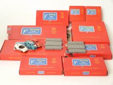 Twelve items of Tri-ang Minic Motorways including cars and track,