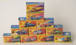 Eleven Matchbox Superfast 1-75 series diecast model vehicles 33, 37, 41, 42, 43, 46, 48, 50, 51,