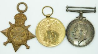 WWI medal trio named to G-1412 Pte L E Hughes R Sussex Regt