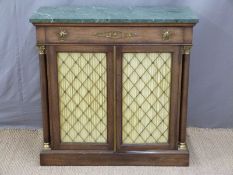 19thC mahogany pier cabinet with marble top,