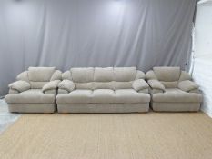 Novalife faux suede leather three piece suite