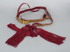 Victorian c1880 Royal Marines Light Infantry Officer's sash, levee belt and slings.