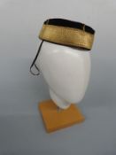 Victorian c1860 16th Lancers pillbox or forage cap in black cloth with gold lace and cord,