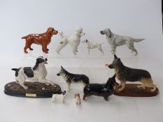 Ten Beswick dog figures including, Jack Russell, spaniels,