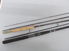 Shimano Bullwhip spin BW2702 fishing rod suitable for 4-6lb line and a Daiwa Whisker 11ft 3in AFTM