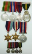 WWII two British Army medal groups the first comprising Defence Medal, War Medal,