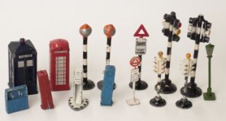 Fifteen Dinky Toys diecast model road signs,