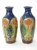 A pair of ceramic vases (Berlin 1952) in Art Nouveau style