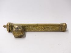 A 19thC scribe's brass Eastern box / inkwell